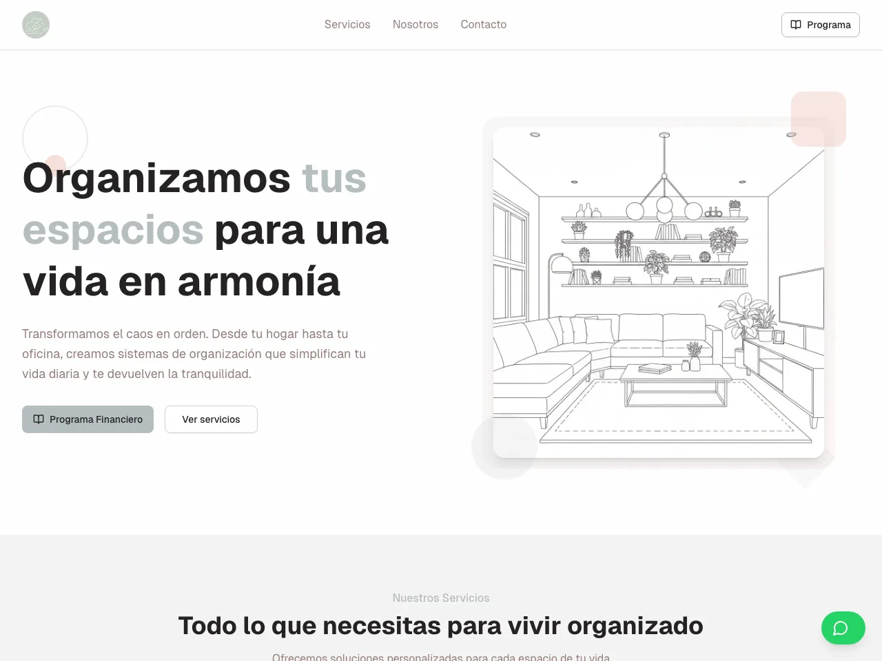 La Fortuna de la Armonía homepage — professional space organization services